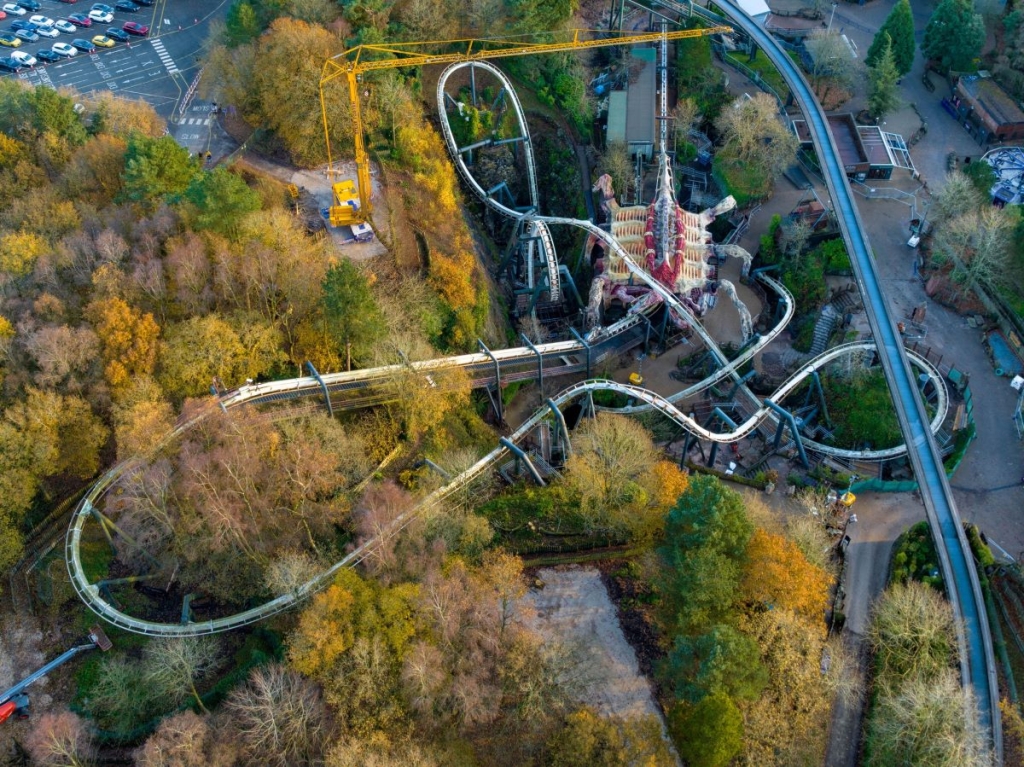 drone view of Alton Towers
